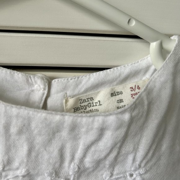 Zara White Blouse with Embroidery | 3-4Y - Picture 2 of 6
